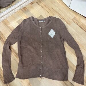 Old Navy Brown Cardigan with White Diamond Detail